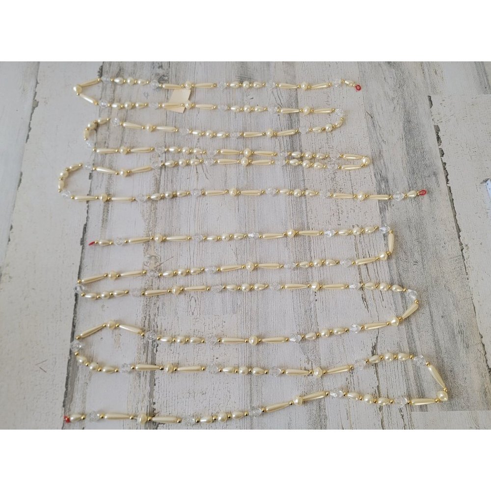 Unique‎ fuax Pearl golden Garland xmas home decor set vintage